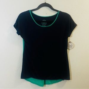NWT- SO - Navy with Green Sheer Back Cute Summer Top Size X-Small